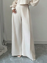 Elenzya Women's Casual Loose Fit Contrast Color Wide Leg Pants